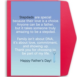 Mcduldul Happy Fathers Day Card for Step Dad, Bonus Dad Father's Day Gifts, Thoughtful Step Fathers Gifts Ideas from Step Daughter Son Kids