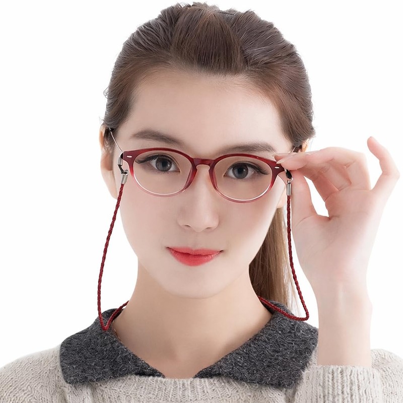ZooooM ZM-KAWAMEGA Leather Simple Glasses, Sun Glasses, Chain, Glasses, Strap,