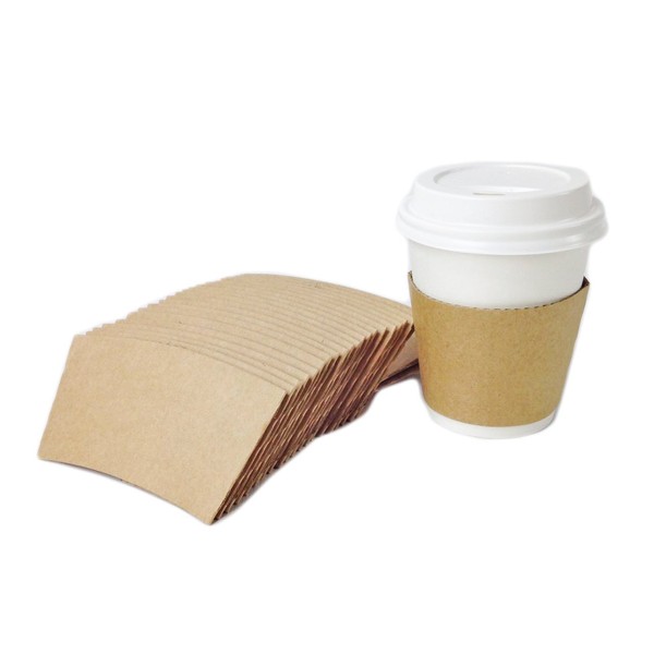 Black Cat Avenue 50 Count Kraft Brown Hot Cup Sleeves For 8oz Disposable Coffee Cup Holder Sleeves Paper Coffee Cup Jackets
