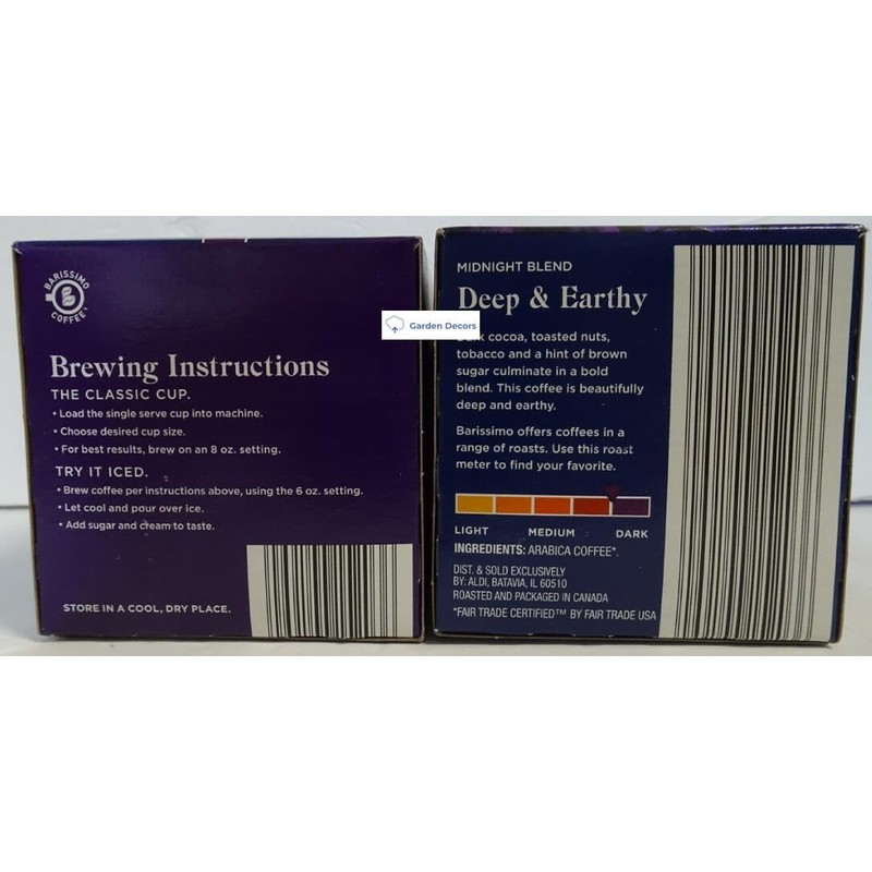 Barissimo Fair Trade Certified Coffee Midnight Blend Dark Roast 12