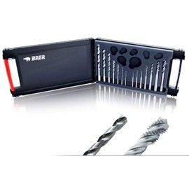 BAER Tap and Die Set HSSG: Machine Tap, Blind Hole - Core Hole Drill Bit M 3-12 - Thread Cutting Set Metric - Thread Cutting