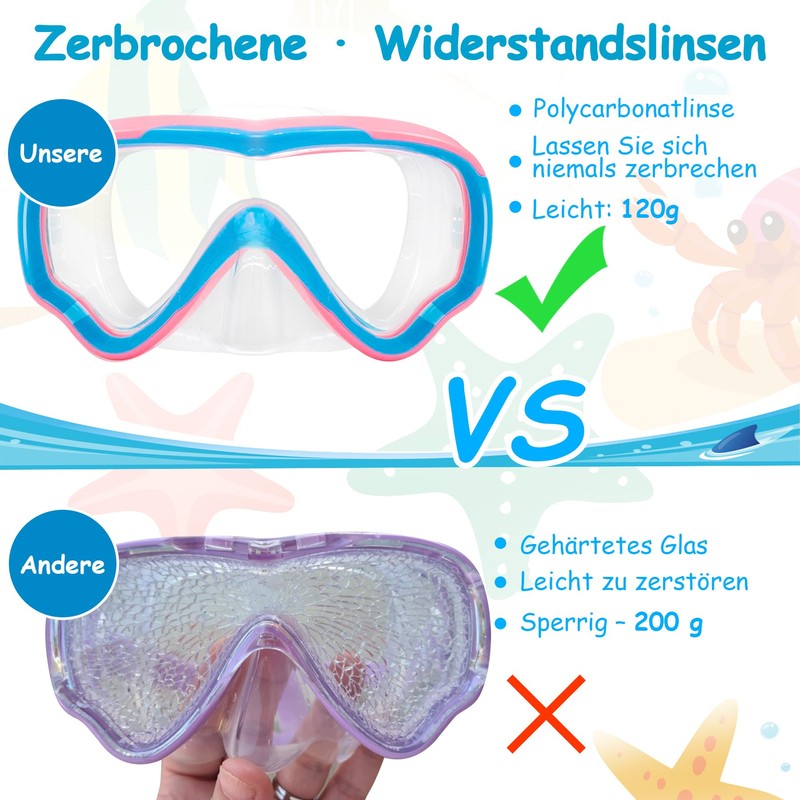 Vvinca Children's diving goggles with fabric strap