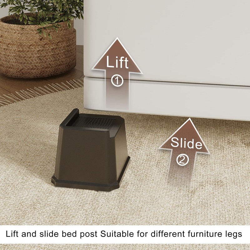 Lutown-Teen 6 Pack Bed Risers 3 Inch Heavy Duty Oversized