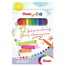 Pentel scs2e-12 Ultra Washable Ink Felt-tip Colouring Pens Assorted Colours