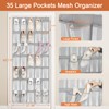 FENTEC 35 Large Pockets Over The Door Shoe Organizer, Mesh