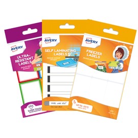 Avery Home Labels, 24 x Freezer Labels, 24 x Waterproof Labels, 16 x Resistant Labels - Kitchen Labels, Tupperware Labels