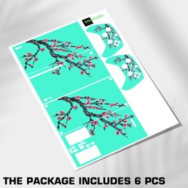 Skin Sticker Compatible with XBX Series X Cover - Teal Cherry, 2 Controller Skins & Console Skin - No Bubble, Full Protection, Removable