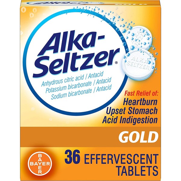 Alka-Seltzer Effervescent Tablets Gold 36 ea, Pack of 6