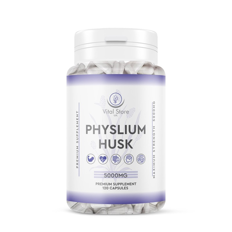 Physlium Husk 5000mg - 4 Month Supply 120 Capsules -
