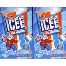 Icee BLUE RASPBERRY Singles to Go (2 Boxes) 6 Packets Each