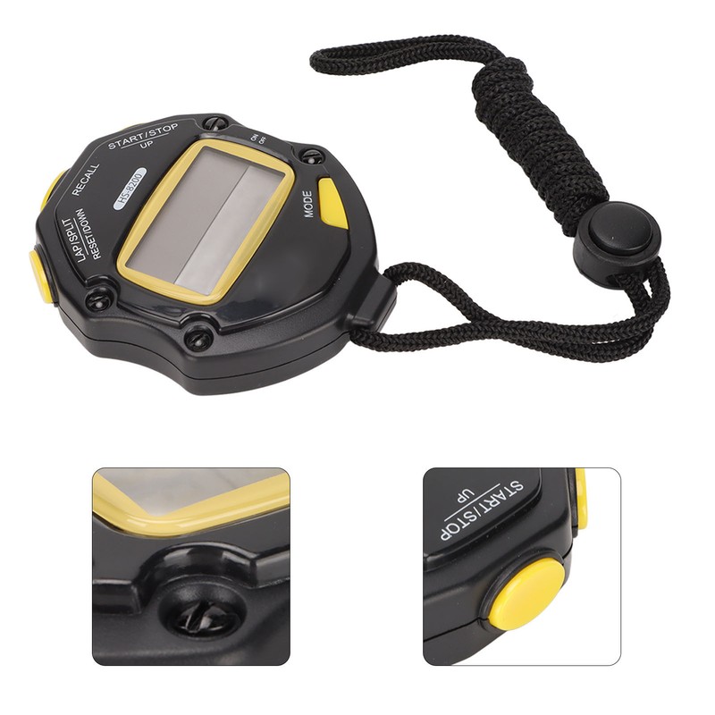Electronic Stopwatch 2 Line Display 20 Lap Memory Digital Sports