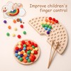 bopoobo Wooden Peg Board Beads Game Rainbow Clip Bead Puzzle