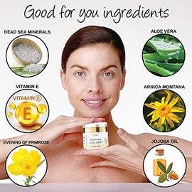 Crema hidratante facial con aloe vera orgánica, aceite de coco orgánico, vitamina C, vitamina E y aceite de rosa mosqueta. Loción facial diaria para p