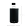 MSV Stainless Steel Pedal Bin, Black, 5 Litre