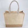 Reusable Jute Canvas Tote Bags w/Full Gusset Laminated Interior Hessian