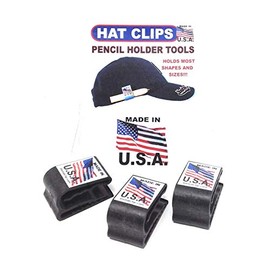 The Original HAT CLIP PENCIL HOLDER TOOLS attaches to either side of hat cap or visor to hold golf or carpenter pencils Sharpie markers and more! Made in USA 3 PACK BLACK