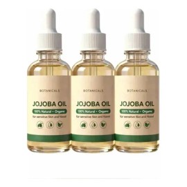 Kit 3 Pzs Aceite De Jojoba Puro 100% Natural Prensado En Frío Con Gotero 50ml C/u Para Crecimiento De Cabello Hidratante Facial Corporal Antiedad Masajes Cuidado De Piel Y Barba Multiuso。Mynorcal