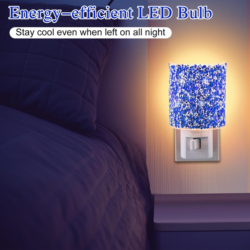 LED Night Light Plug Into Wall, Crystal Nightlight with Manual