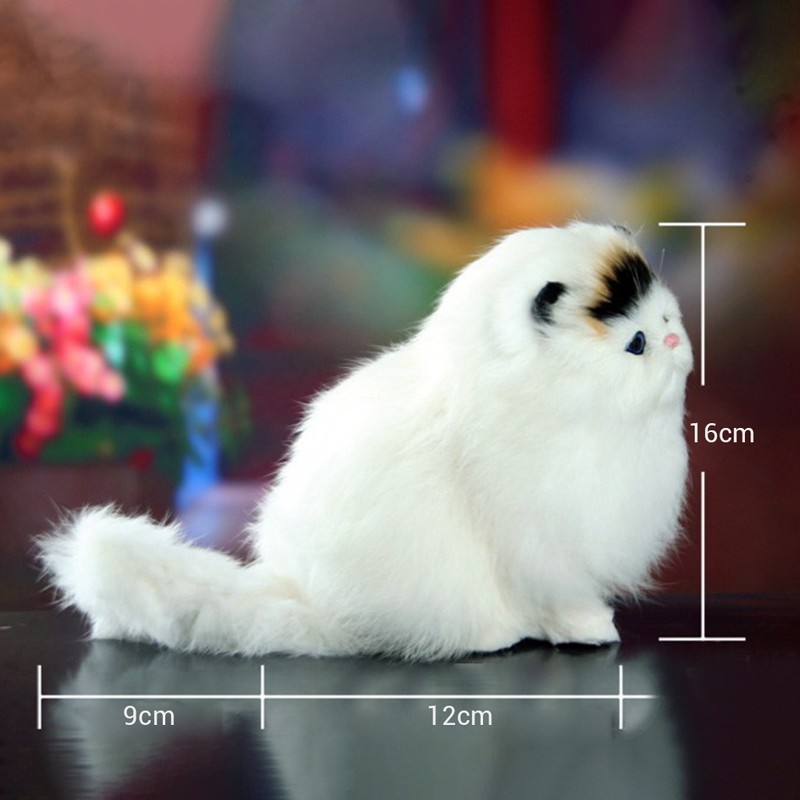 Real Sheep Hair Simulation Cat Plush Toy Electronic Pet Doll