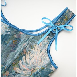 KUOSE Women's Renaissance Corset Top Floral Print Lace-up Vintage Medieval Corsets Vest