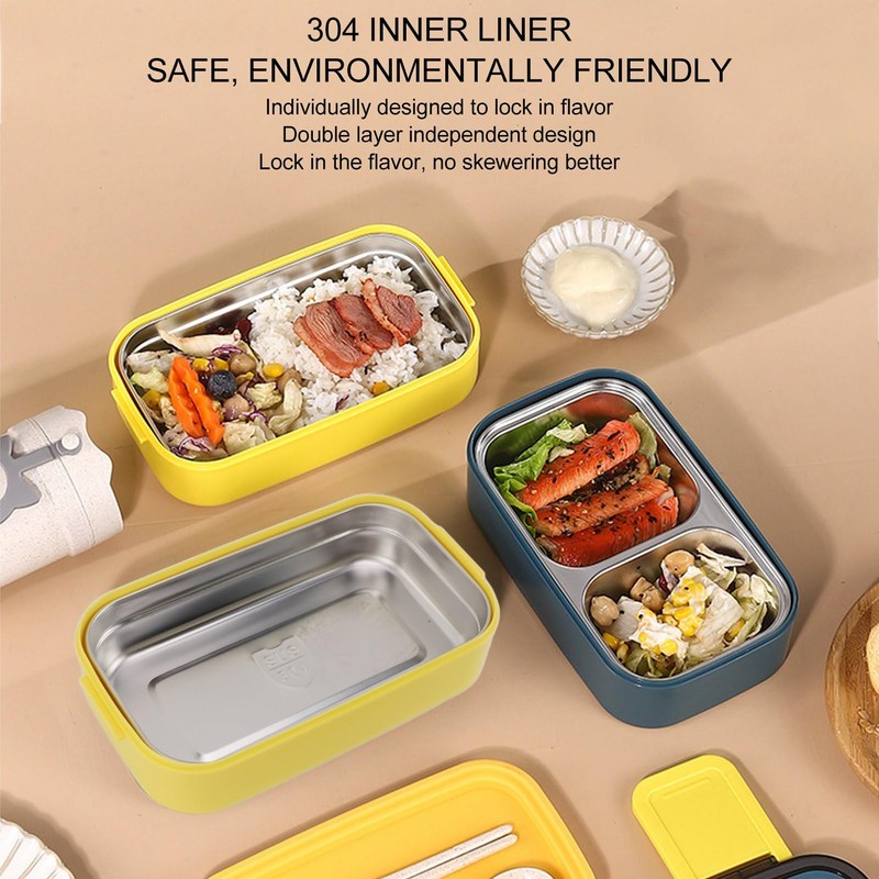Thermal Insulated Lunch Box, 700ml Stainless Steel Lunch Food Container,