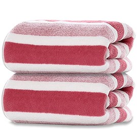 SOFTBATFY Microfiber Bath Towels, 2 Pack 70x140cm Lightweight, Absorbent, Super Fluffy and Fast Drying Towel for Travel, Vacation, Fitness and Yoga (70x140cm, Pink)