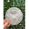CrystalsAhoy 6" Etched Moth Selenite Charging Plate A1112