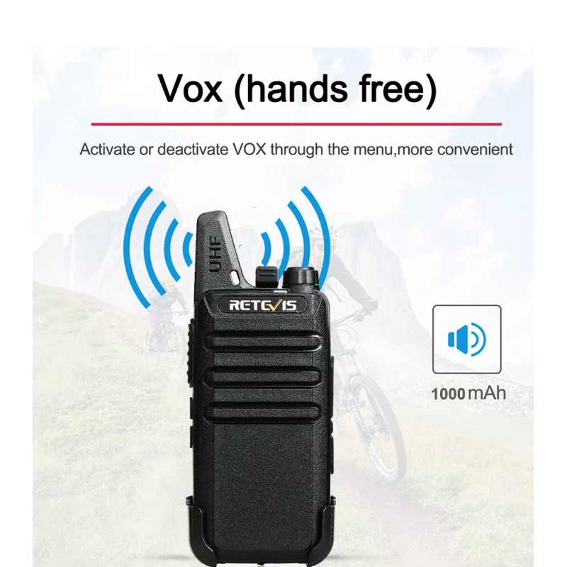 Retevis RT22 UHF Walkie Talkie VOX Two Way Radios for