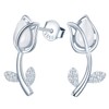 MICMIF Rose Flower Stud Earrings Women's Earrings Silver 925 with