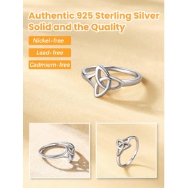 Bestyle 925 Sterling Silver Irish Celtic Rings for Women Promise Ring for Her, Delicate Irish Wedding Band Ring Infinity Love Eternity Ring for Wift Girlfriend, Size H1/2