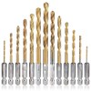 Mesee 13-Piece HSS Twist Drill Bit Set, 1/4 Inch Hex