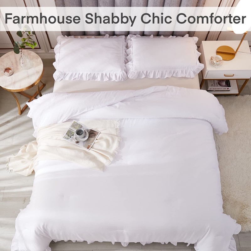 Andency White Oversized Super King Plus Comforter Set, 3 Pieces