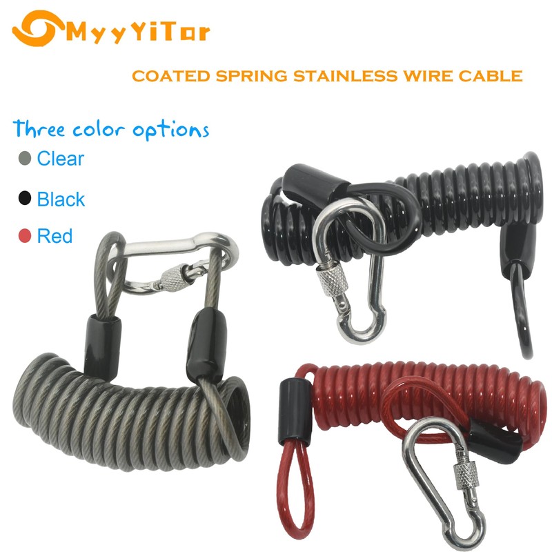 MyyYiTar 59in(1.5M) Spring Wire Cable with Loops 4mm Thickness Rubber