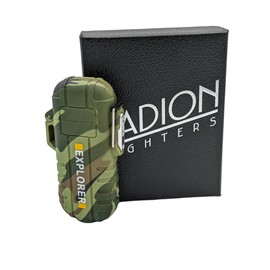 Plasma Electric USB Rechargeable Flameless Lighter - Waterproof, Windproof Dual Arc with Flashlight, Black, Blue, Camouflage, Orange, or Red (Pack of 2) (Camouflage)