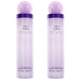 *PACK OF 2* 360 PURPLE by PERRY ELLIS for Women Fragrance Body Mist Spray 8.0 oz