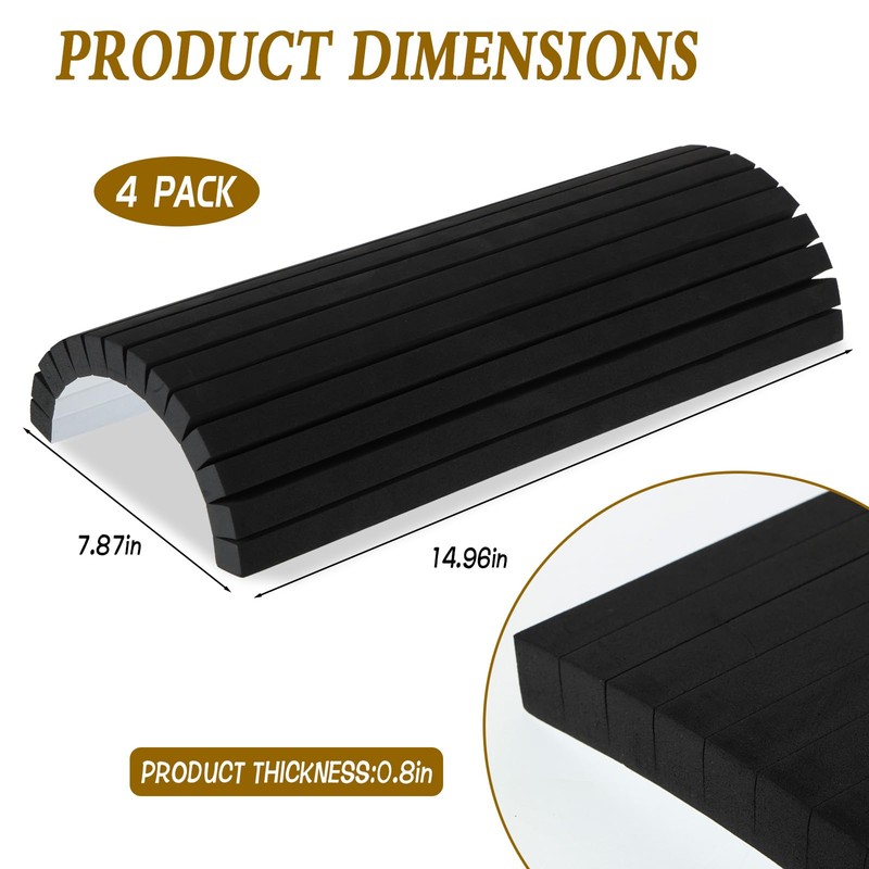 CebraBounze 4-Pack Garage Wall Protector, 14.9”x7.8” Self-Adhesive EVA Foam Bumpers,
