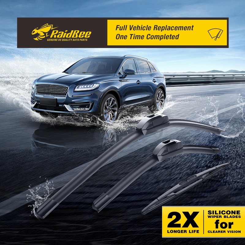 Raidbee® Silicone Windshield Wiper blades 3 pack Replacement for Jeep