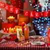 MOROBOR Christmas Cutlery Holder - 24pcs Silverware Bag, Red Utensil