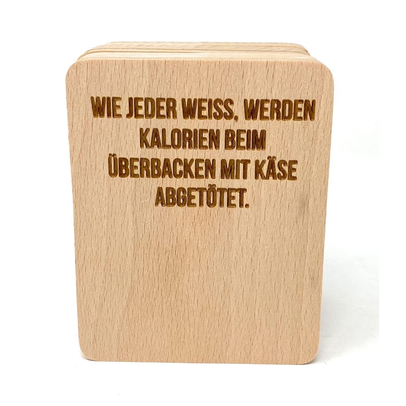Set of 8 Raclette Coasters with Engraving, Calories (German Language)