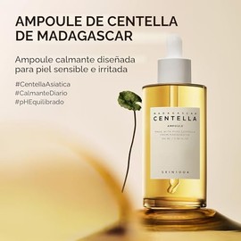 SKIN1004 Madagascar Centella Ampoule 100ml, 3.38 fl.oz, suero facial coreano con Centella Asiática, cuidado hidratante y humectante, suero facial calmante para el equilibrio y brillo de la piel