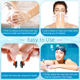 Swimming Nose Clip - 10 Packs Silicone Swim Nose Plugs for Kids (Age 7+) and Adults,Waterproof Pool Nose Plugs for Diving Swimming and Other Water Sports with Storage Box,Multi-Color