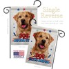 Breeze Decor Patriotic Golden Labrador Retriever Garden Flag Set with