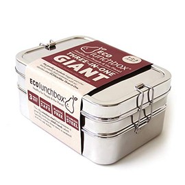 Ecolunchbox Three-in-One Stainless Steel Bento Box (1, Giant)