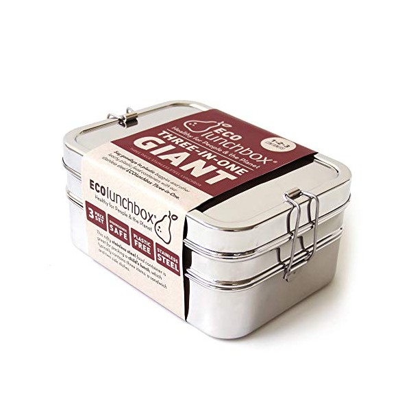 Ecolunchbox Three-in-One Stainless Steel Bento Box (1, Giant)