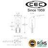 CEC Industries 194 Light Bulb 14V, 3.78W, T3.25 Shape, C-2F