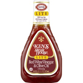 Ken's Steak House Lite Red Wine & Olive Oil Dressing,16 Fl Oz. (Pack of 4)