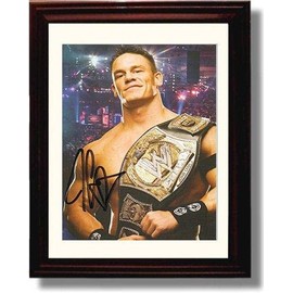 Generic John Cena Autograph Promo Print - Championship Belt - Framed Art Print