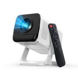 Mini Projector with WiFi and Bluetooth, Native 1080P, 200ANSI Portable Projector, Android 14 Smart System, Auto Keystone Correction, 210° Rotatable Video Projector Compatible with HDMI/USB/TV Stick
