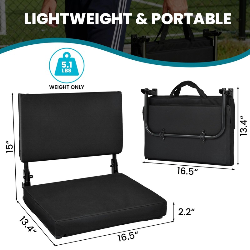 Stadium Seats with Back Support(16.5”L × 13.4”W × 15”H), 360°