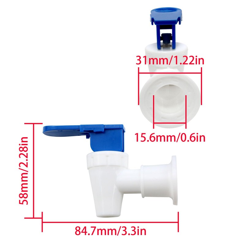 Lovelysp Water Cooler Faucets Taps Blue and Red Leak Proof